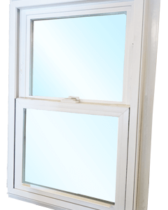 55 Series White Single Hung Low-E Argon Glass Vinyl Fin Window, Screen Incl